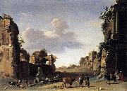 Cornelis van Poelenburch View of the Campo Vaccino oil painting on canvas